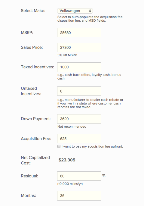 vw polo gti lease deals